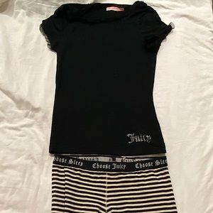 Juicy couture modal crystal PJ sleep Shirt S black